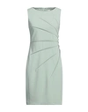 Calvin Klein Woman Mini Dress Sage Green Size 4 Polyester, Elastane
