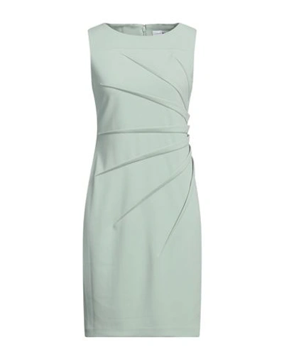 Calvin Klein Woman Mini Dress Sage Green Size 4 Polyester, Elastane