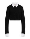 Semicouture Woman Cardigan Black Size Xl Wool, Polyamide, Cotton