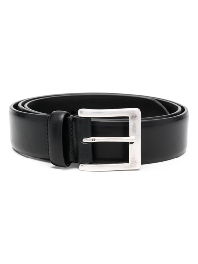 Moorer Buckle-fastening Leather Belt In Black