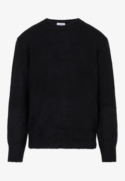 Off-white Arrow Mohair-blend Sweater In Black,beige