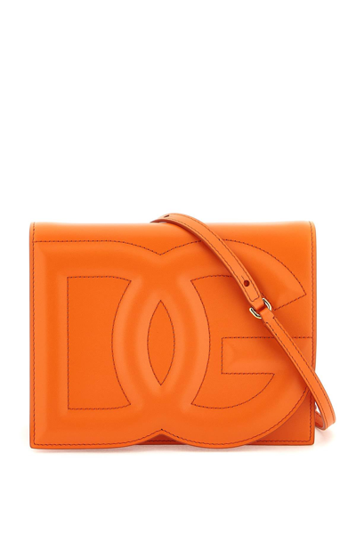Dolce & Gabbana Leather Crossbody Bag In Orange