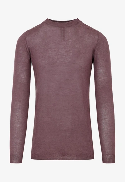 Rick Owens Level Turtle Neck Sweater In Mauve