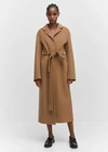 Mango Decorative Seams Wool Coat Medium Brown In Medium Brown