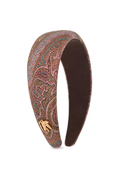 Etro Patterned Headband In Brown