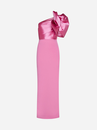 Solace London Iyana One Shoulder Maxi Dress In Pink