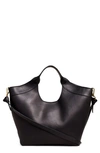 Madewell The Sydney Cutout Leather Tote In True Black