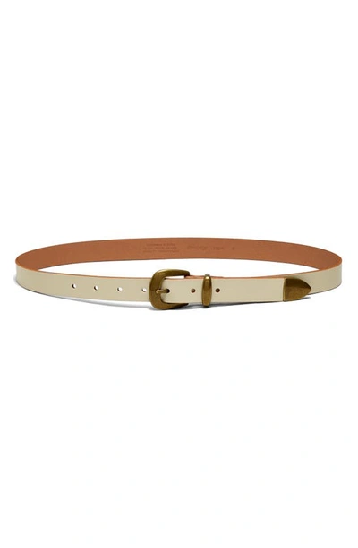 Madewell Leather Skinny Western Belt In Pale Oyster