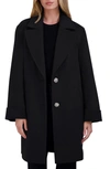 Tahari Sandra Oversize Wool Blend Coat In Noir