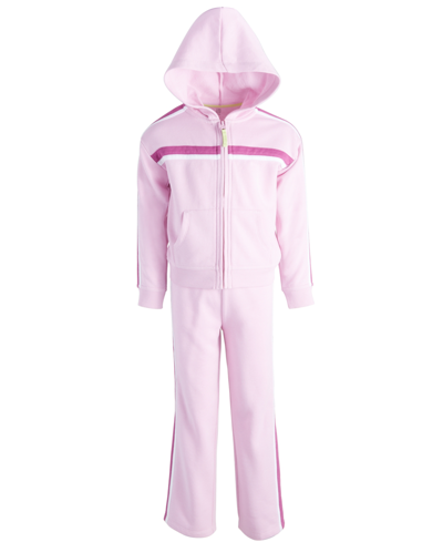 Id Ideology Toddler & Little Girls Colorblocked Fleece Long-sleeve Set, Created For Macy's In Pink Lavender