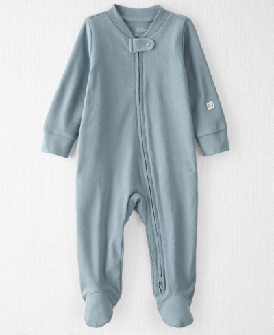 Carter's Little Planet By  Baby Boys Organic Cotton Sleep & Play Footed Coverall In Blue