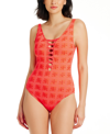 Bleu Rod Beattie Eyes Wide Open Broderie Anglaise One-piece In Coral Gables