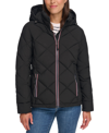 TOMMY HILFIGER WOMEN'S DIAMOND QUILTED HOODED PACKABLE PUFFER COAT, CREATED FOR MACY'S