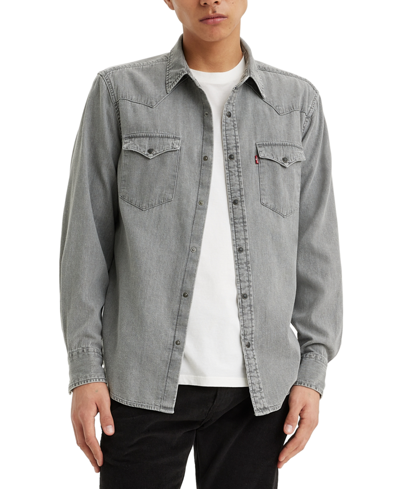 Levi's Men's Classic Standard Fit Western Shirt In Norman Grey Wash
