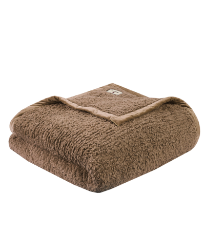 Woolrich Burlington Berber Blanket, Twin In Brown