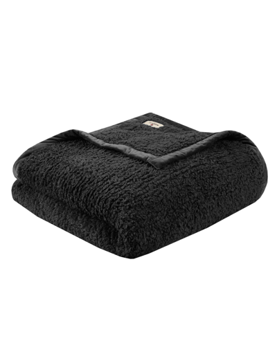 Woolrich Burlington Berber Blanket, Full/queen In Black