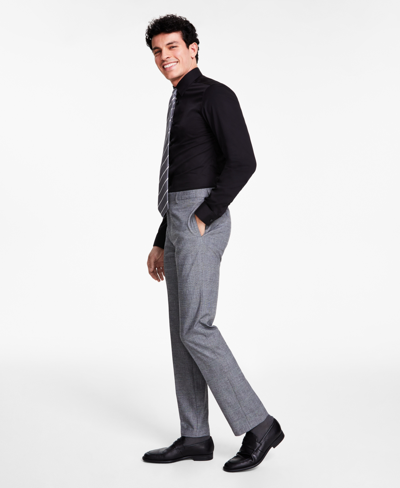 Calvin Klein Men's Slim-fit Performance Dress Pants In Black White