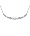 Giani Bernini Cubic Zirconia Bezel Curved Bar Collar Necklace, 16" + 2" Extender, Created For Macy's In Sterling Silver