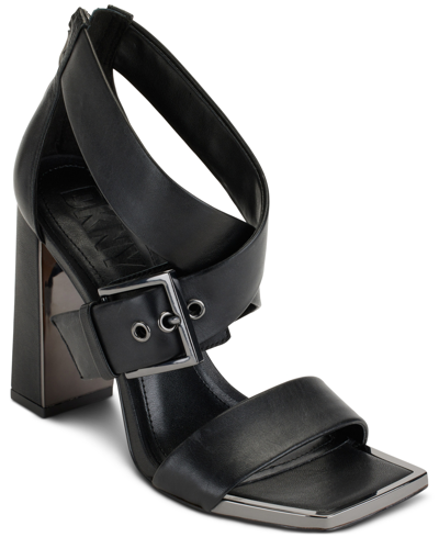 Dkny Women's Revelyn Crisscross Ankle-strap Dress Sandals In Black