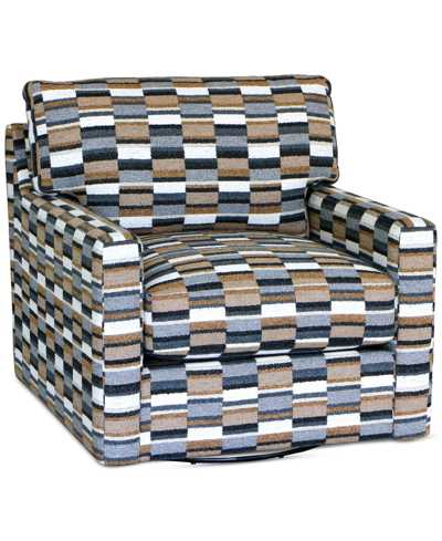 Furniture Marristin 35" Fabric Swivel Chair, Created For Macy's In Earth