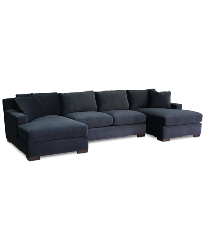 Furniture Marristin 146" 3-pc. Fabric Double Chaise Sectional, Created For Macy's In Charcoal