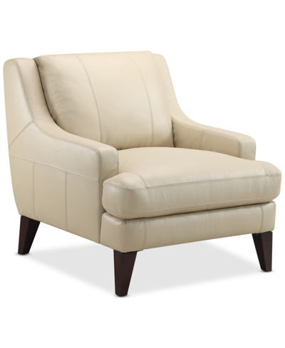 Furniture Collyn 34" Modern Leather Chair, Created For Macy's In Beige