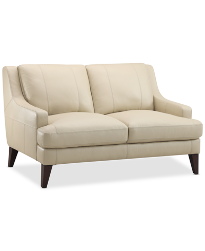 Furniture Collyn 59" Modern Leather Loveseat, Created For Macy's In Beige