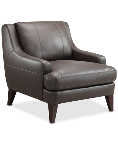 Furniture Collyn 34" Modern Leather Chair, Created For Macy's In Brown