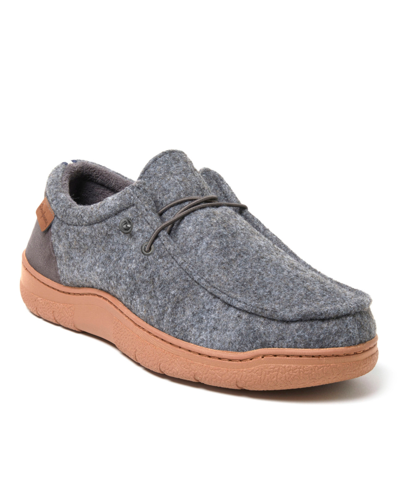 Dearfoams Mens Memory Foam Slip-on Slippers In Gray