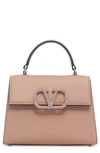 Valentino Garavani Vsling Small Rhinestone Leather Top-handle Bag In Kfj Rose Cannelle