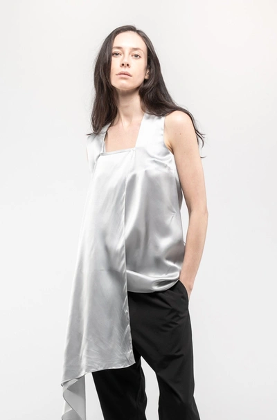 Ann Demeulemeester Scarf Collar Top In Silver In 36 Fr