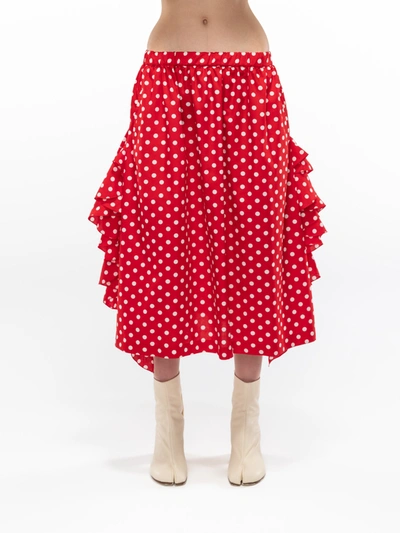 Comme Des Garçons Comme Des Garcons Comme Des Garcons Polka Dot Skirt In Red