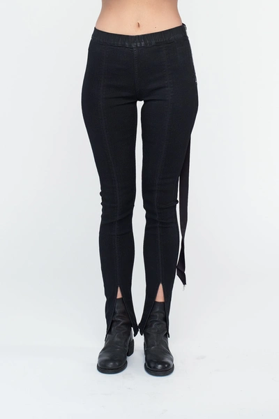 Drkshdw Slit Front Leggins In Black Cotton In M