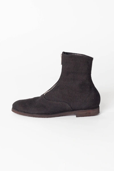 Guidi Men's Linen Boots With Front Zip In 45.5