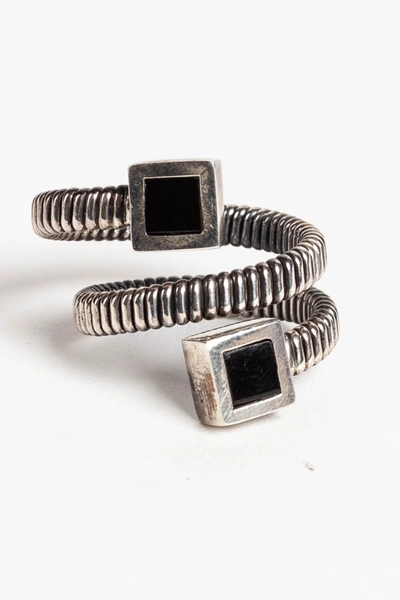 Guidi Tubular Ring With Onyx In L