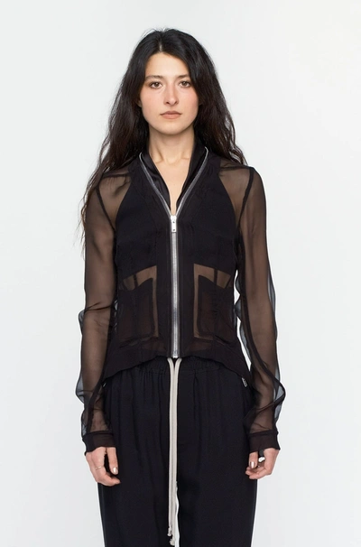 Rick Owens Naska Klaus Zipped Silk-georgette Jacket In 40