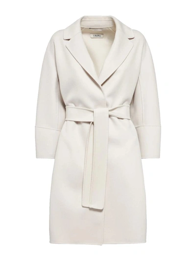 's Max Mara Arona Belted Double Wool Coat In Ecru