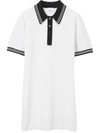 BURBERRY BURBERRY CHECK STRIPE-TRIM POLO DRESS