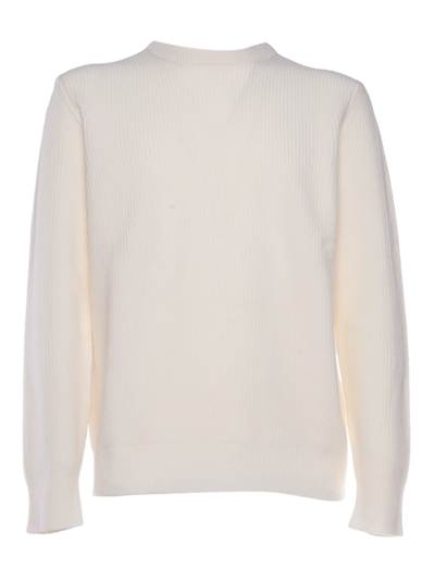 Ballantyne Ribbed Sweater In White