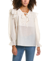 70/21 Tie Neck Blouse In Beige