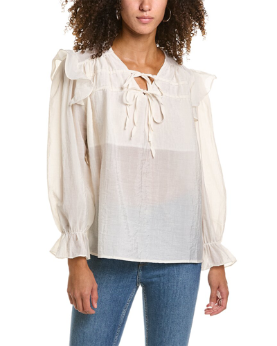 70/21 Tie Neck Blouse In White