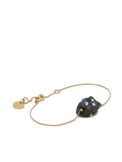 Marni Crystal-embellished Stone Necklace In Gold