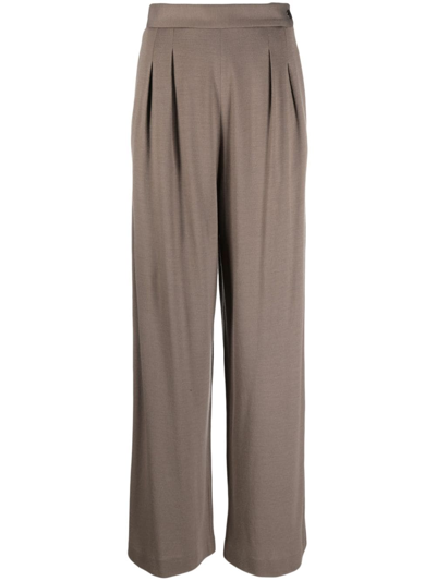 Fabiana Filippi Pleated Wool Trousers In Brown