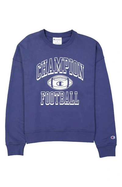 Champion Women's Powerblend Relaxed Crewneck Sweatshirt In Blown Glass Blue