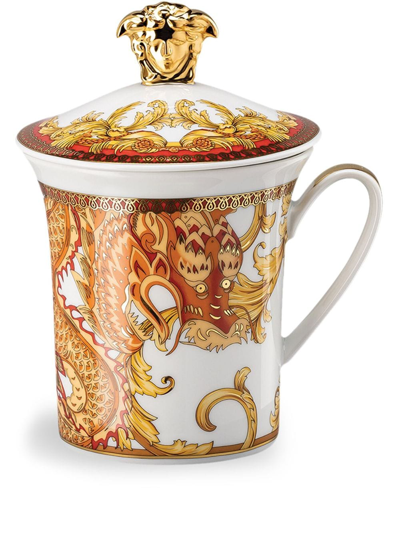 Versace Asian Dream Porcelain Lid Mug In Multi