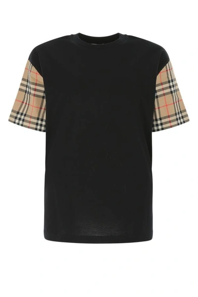 BURBERRY BURBERRY WOMAN BLACK COTTON T-SHIRT