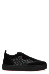 Christian Louboutin Happyrui Suede And Leather-trimmed Rubber Sneakers In Black