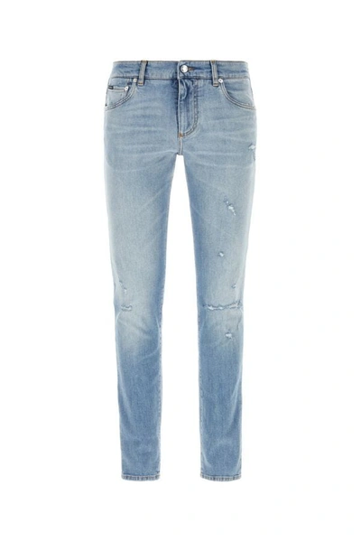 Dolce & Gabbana Man Stretch Denim Skinny Jeans In Blue