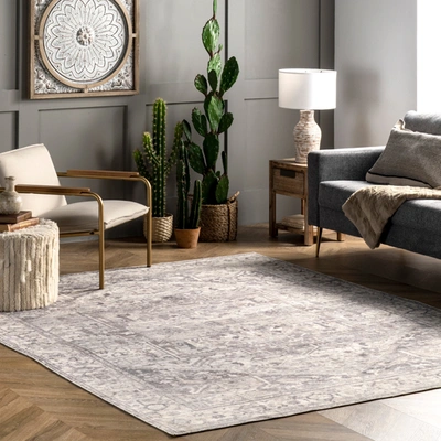 Nuloom Brielle Machine Washable Vintage Medallion Area Rug