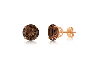 Max + Stone 14k Rose Gold 9mm Round Cut Gemstone Stud Earrings